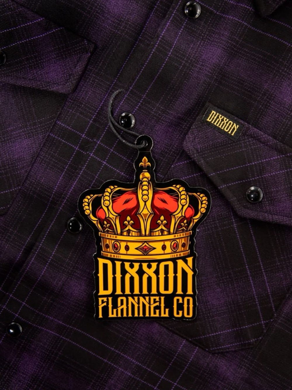 DIXXON Family Jewels Purple & Black Plaid Flannel Brand new, in bag